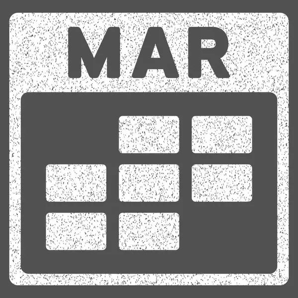 Calendario de Marzo Cuadrícula Textura Grainy Icono — Archivo Imágenes Vectoriales