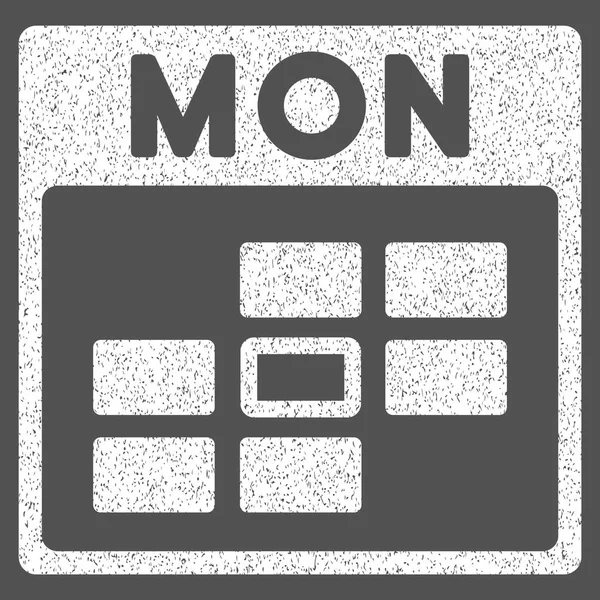 Ikonę ziarniste tekstury siatki kalendarza poniedziałek — Wektor stockowy