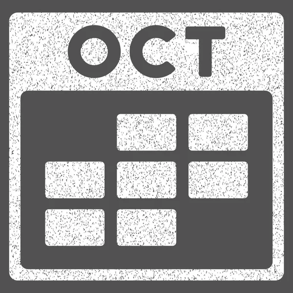 Octubre Calendario Cuadrícula Grainy Texture Icono — Archivo Imágenes Vectoriales