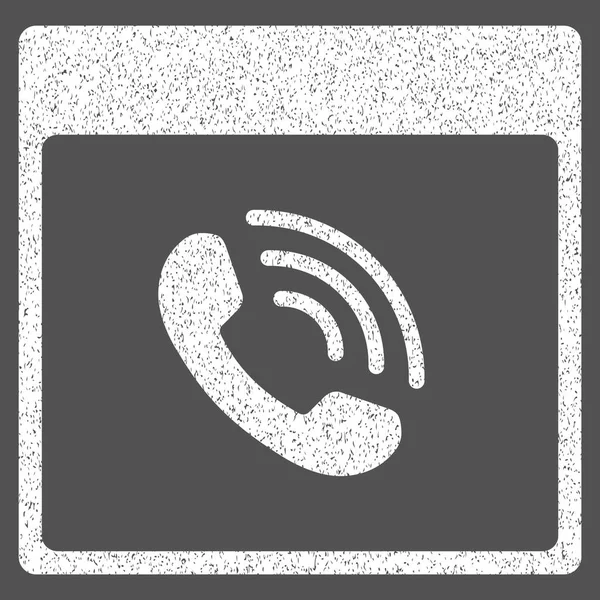 Page du calendrier des appels téléphoniques Icône texture granuleuse — Image vectorielle