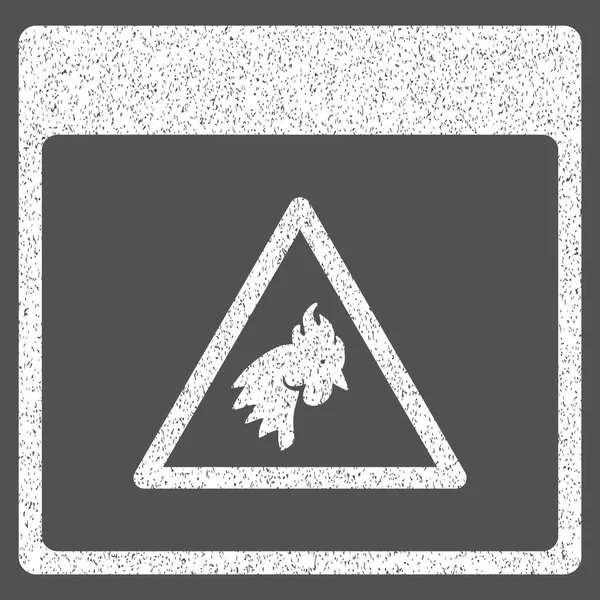 Coq Danger Page du calendrier Icône texture granuleuse — Image vectorielle
