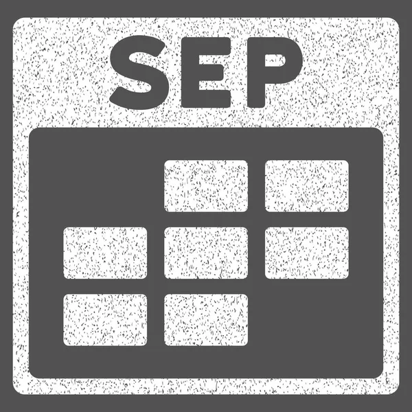 September Kalender Gitter körnige Textur Symbol — Stockvektor