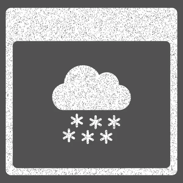 Nuage de neige Calendrier Page Icône texture granuleuse — Image vectorielle