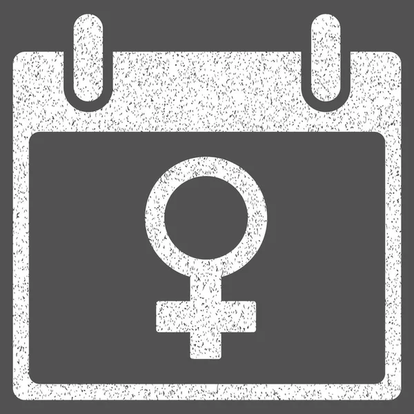 Vénus Symbole Féminin Jour calendrier Texture granuleuse Icône — Image vectorielle