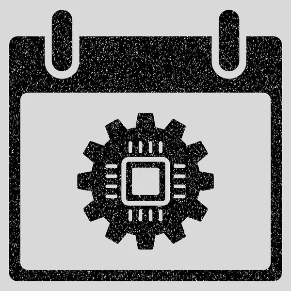 Çip dişli takvim gün grenli doku simgesi