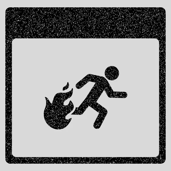 Yangın tahliye adam takvim sayfası grenli doku simgesi