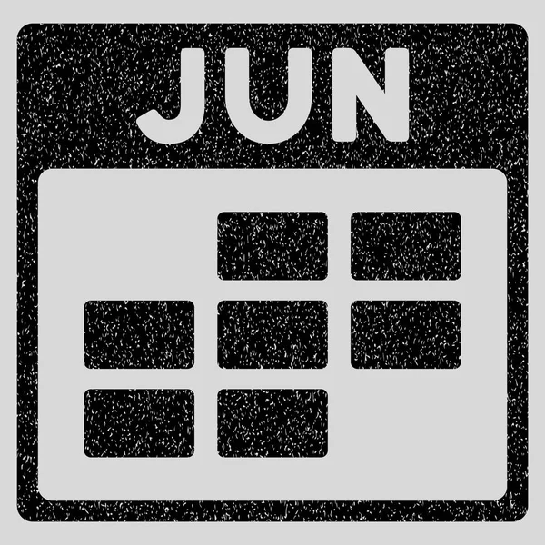 Juni Kalender Gitter körnige Textur Symbol — Stockvektor