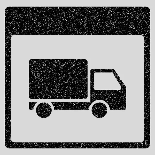 Sevk irsaliyesi kamyon takvim sayfası grenli doku simgesi — Stok Vektör