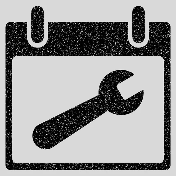 Schraubenschlüssel Werkzeug Kalender Tag körnige Textur Symbol — Stockvektor