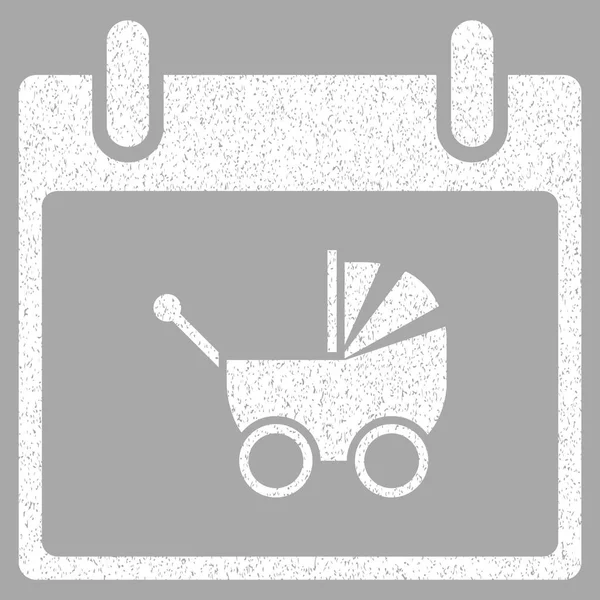 Baby Carriage Calendar Day Grainy Texture Icon — Stock Vector