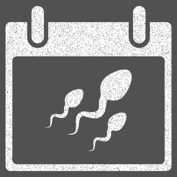 Sperm Calendar Day Grainy Texture Icon — Stock Vector