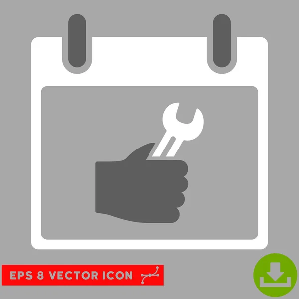 Schraubenschlüssel Service Hand Kalender Tag Vektor eps Symbol — Stockvektor