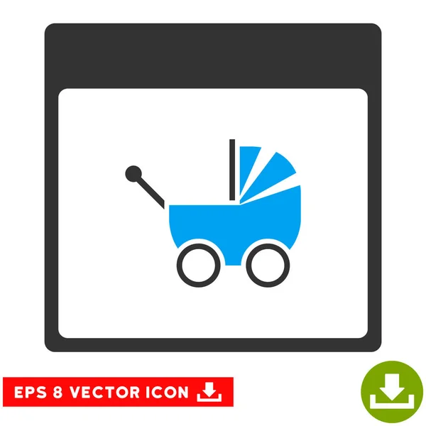 Kinderwagen kalenderpictogram pagina Vector Eps — Stockvector