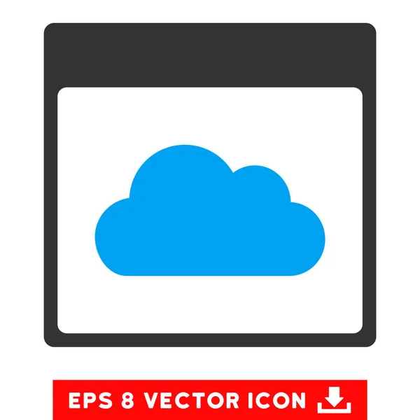 Cloud Calendar Page Vector Eps Icon — Stock Vector