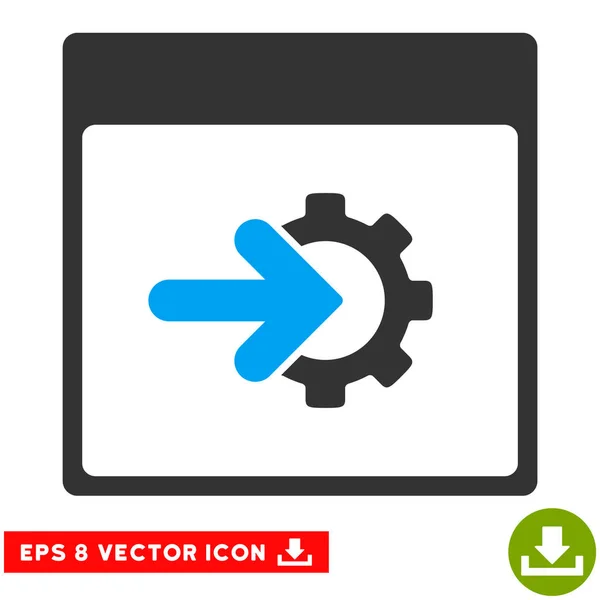 Página de calendário de integração Cog Vector Eps Icon — Vetor de Stock