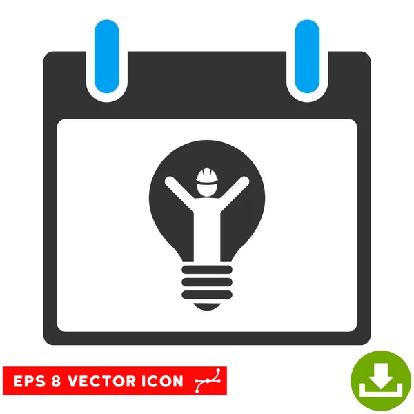 Calendário eletricista Dia Vector Eps Ícone — Vetor de Stock