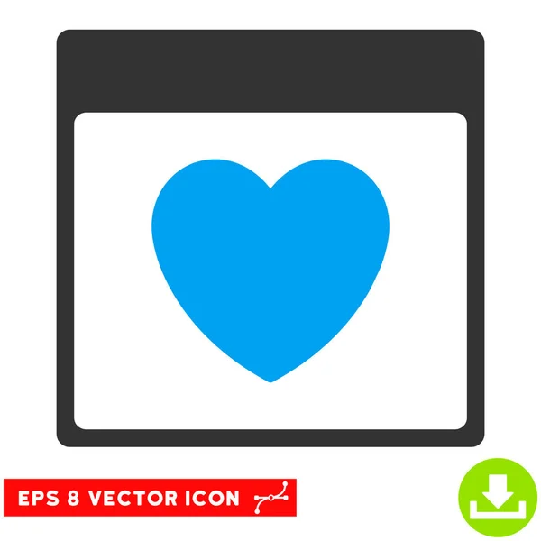 Favorito calendario del corazón Página Vector Eps icono — Vector de stock