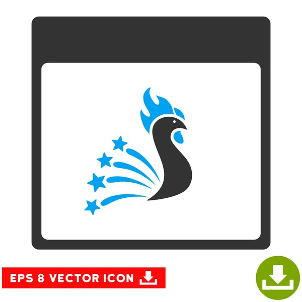 Galo festivo Calendário Página Vector Eps Icon — Vetor de Stock