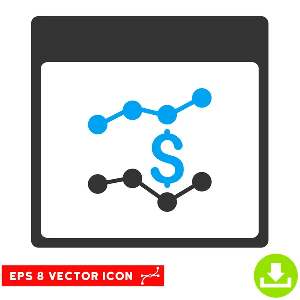 Gráficos financeiros Calendário Página Vector Eps Icon — Vetor de Stock