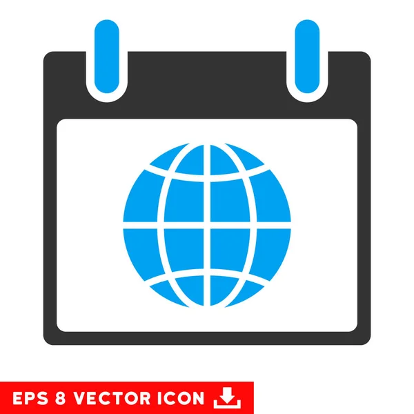 Globe Calendar Página Vector Eps icono — Archivo Imágenes Vectoriales