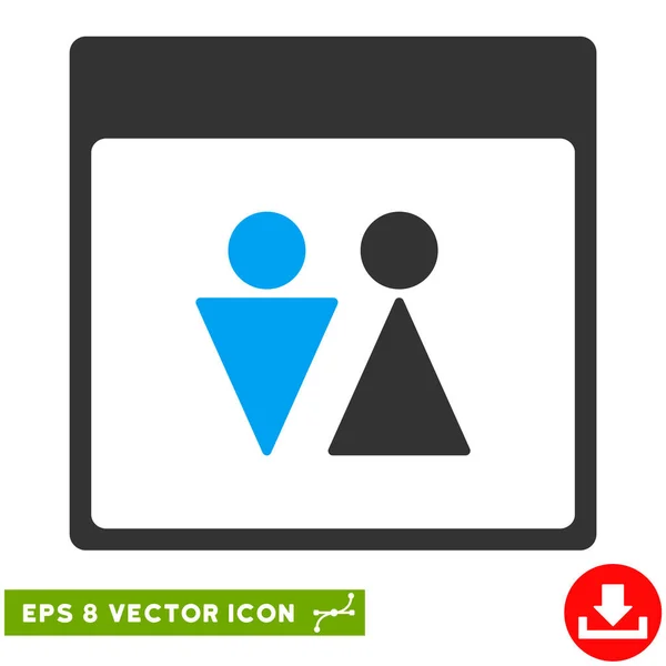 Wc personen kalenderseite vektor eps icon — Stockvektor