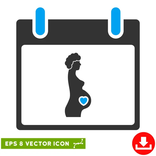 Schwangere Frau Kalendertag Vektor eps Symbol — Stockvektor