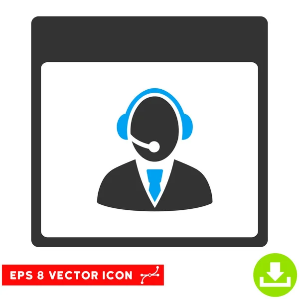 Recepce operátor kalendáře stránky vektorové Eps ikona — Stockový vektor
