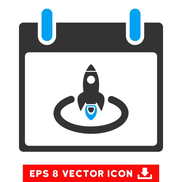 Foguete Início Calendário Dia Vector Eps Ícone — Vetor de Stock