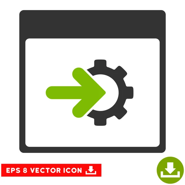 Rädchen Integration Kalender Seite Vektor eps Symbol — Stockvektor