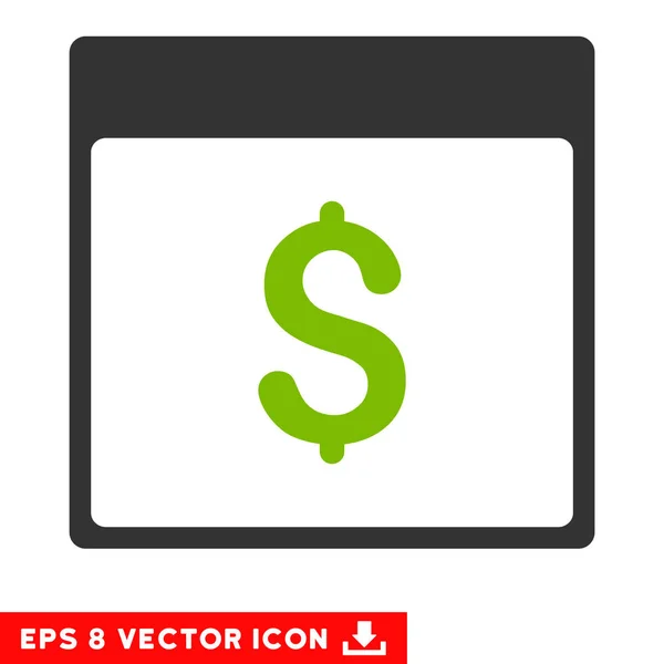 Dólar Moneda Calendario Página Vector Eps icono — Vector de stock