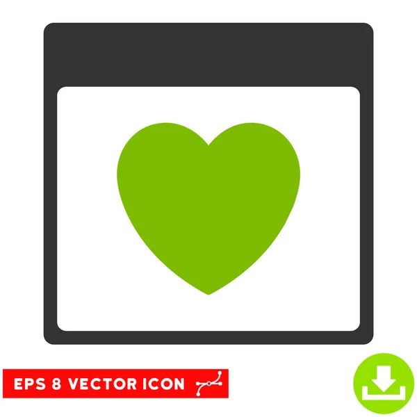 Favourite Heart Calendar Page Vector Eps Icon — Stock Vector