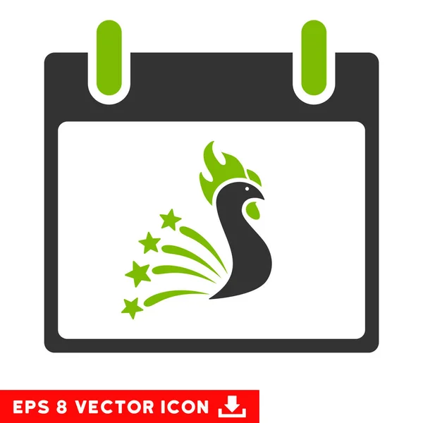 Calendário de galo festivo Dia Vector Eps Icon — Vetor de Stock
