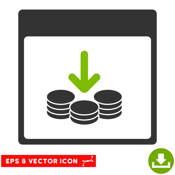 Münzen erhalten Kalenderblatt Vektor eps Symbol — Stockvektor