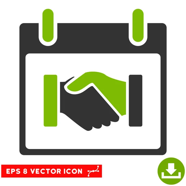 Handshake Calendario Día Vector Eps icono — Vector de stock