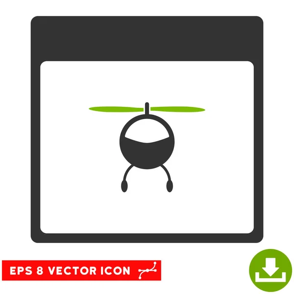 Hubschrauber Kalender Seite Vektor eps Symbol — Stockvektor