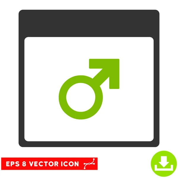 Mars Male Symbol Calendar Page Vector Eps Icon — Stock Vector