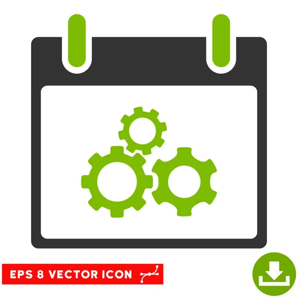 Mecánica Engranajes Calendario Día Vector Eps Icono — Vector de stock