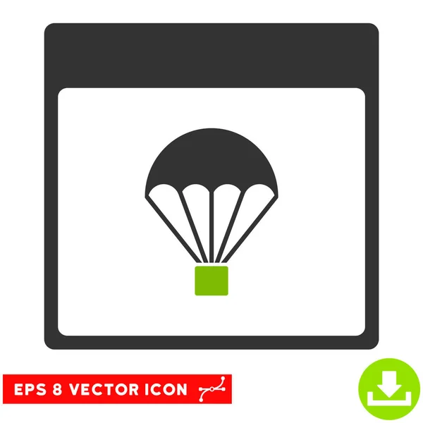 Página de Calendário de Paraquedas Vector Eps Icon — Vetor de Stock