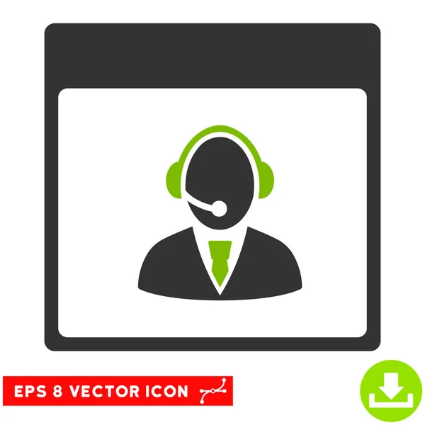 Recepção Operador Calendário Página Vector Eps Icon — Vetor de Stock