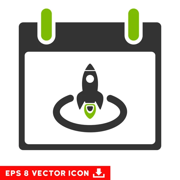 Raketenstart Kalenderseite Vektor eps Symbol — Stockvektor