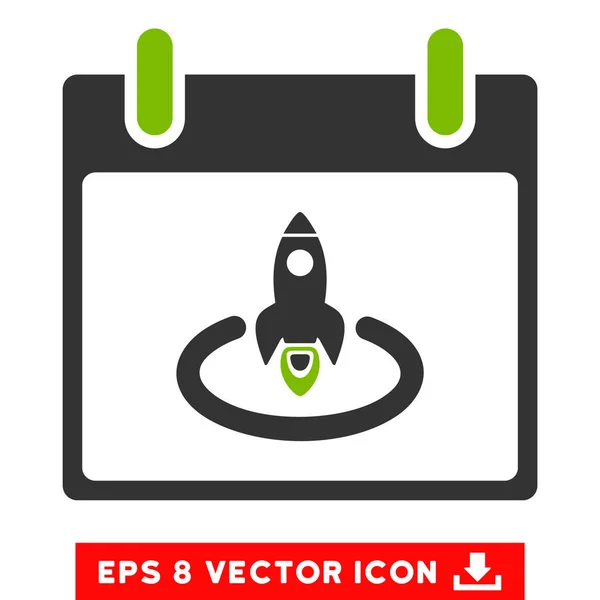 Rocket Start Calendar Day Vector Eps Icon — Stock Vector