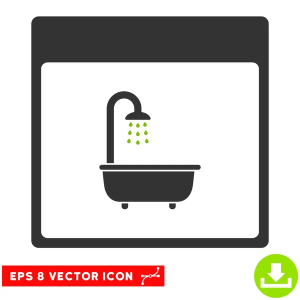 Душевая ванна Календарь страницы Векторные Eps икона — стоковый вектор