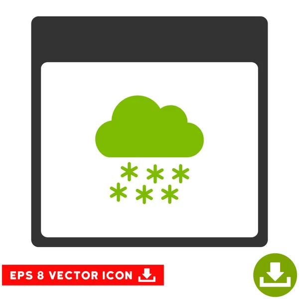 Schnee Wolke Kalender Seite Vektor eps Symbol — Stockvektor