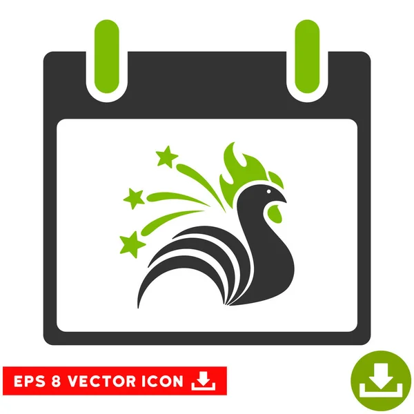 Funkeln Hahn Kalender Tag Vektor eps Symbol — Stockvektor