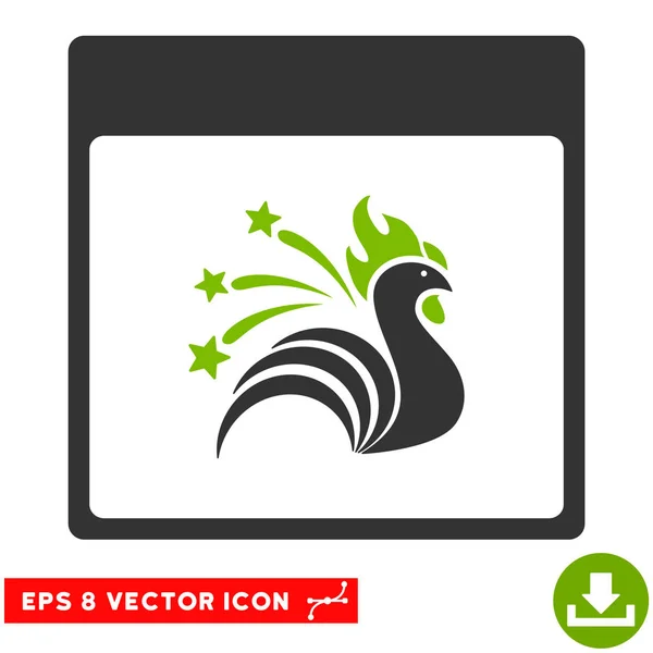 Sparkle Rooster Calendar Página Vector Eps icono — Vector de stock