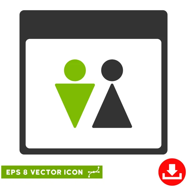 Wc personen kalenderseite vektor eps icon — Stockvektor