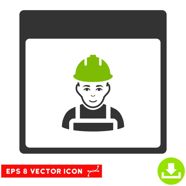 Worker Calendar Page Vector Eps Icon — Stock Vector