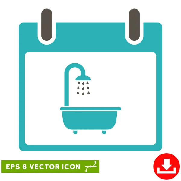 Calendário de banho Dia Vector Eps Ícone — Vetor de Stock