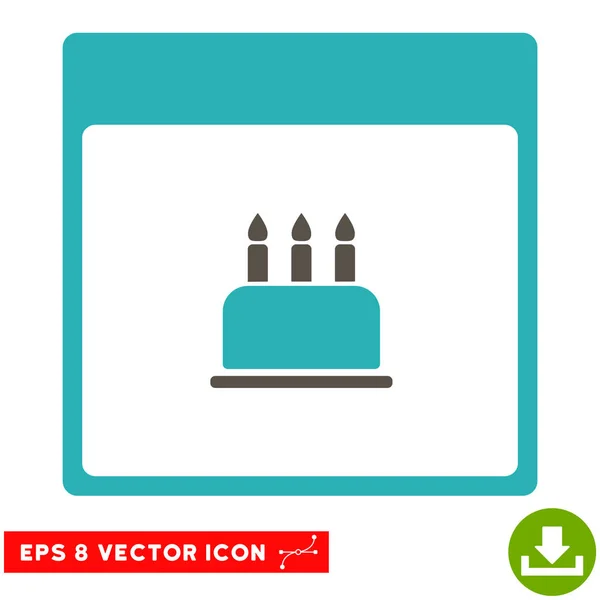 Birthday Cake Calendar Page Vector Eps Icon — Stock Vector