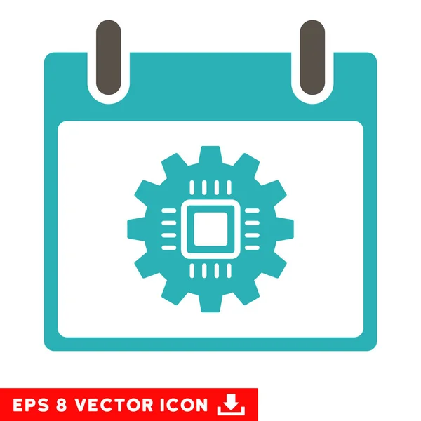 Chip Gear Calendario Día Vector Eps Icono — Vector de stock
